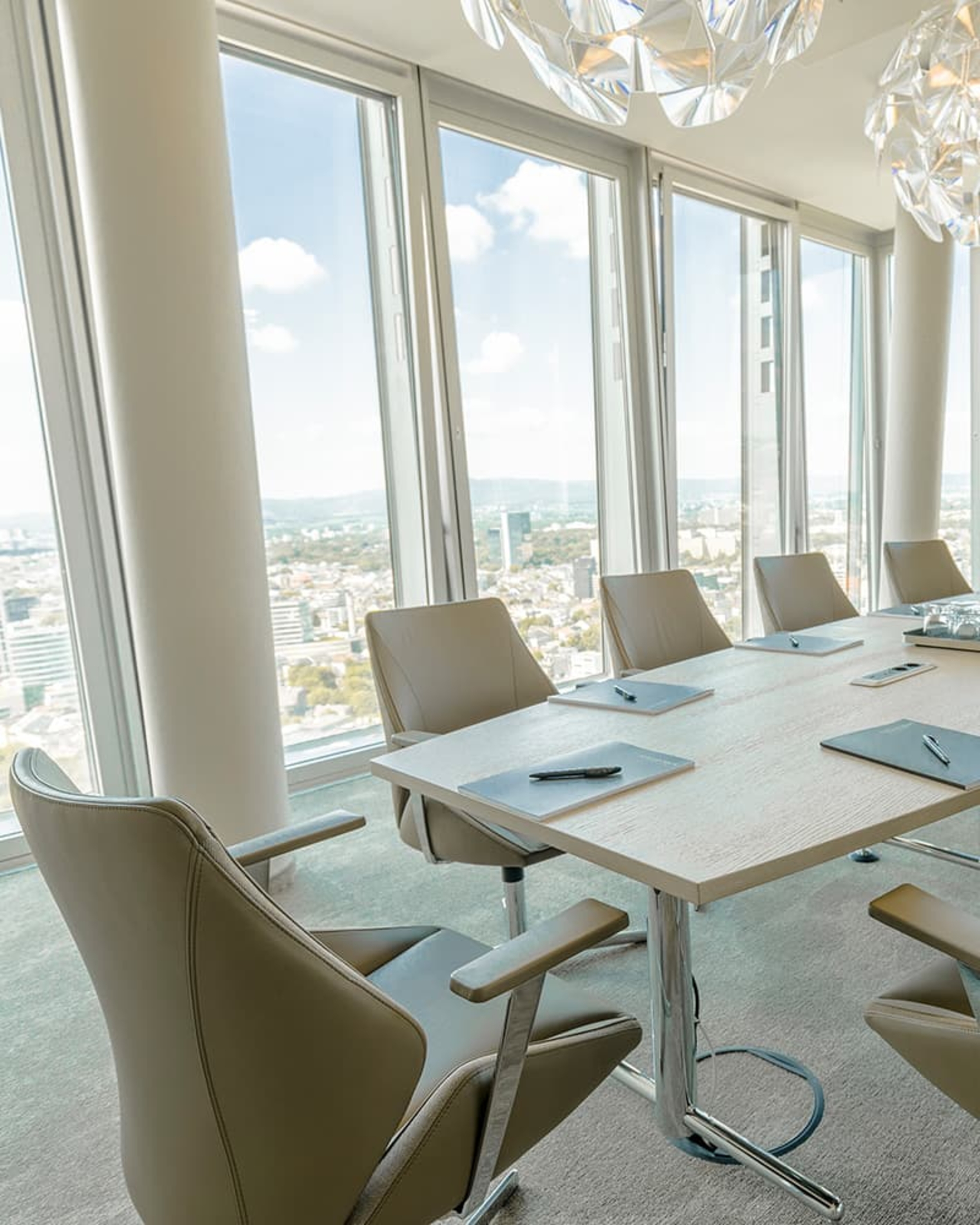 Conference room in Frankfurt with city view